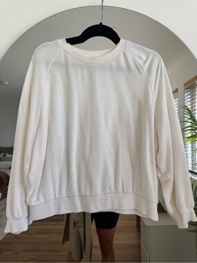 Frank & Oak Cream Crewneck Pullover Sweater
